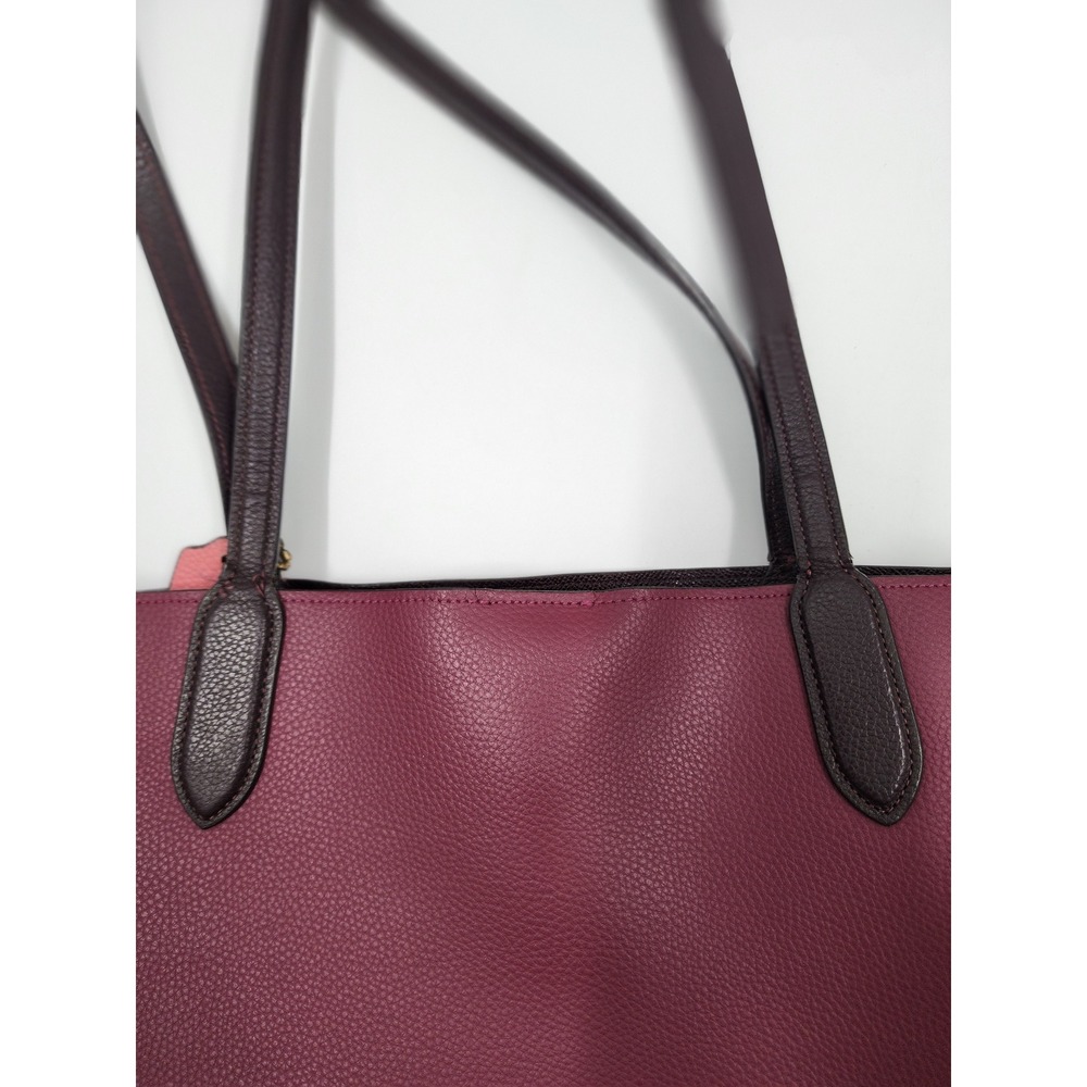 Coach Willow Tote Bag Berry Polished Pebble Leather Turnlock C0691 Womens - Picture 13 of 16